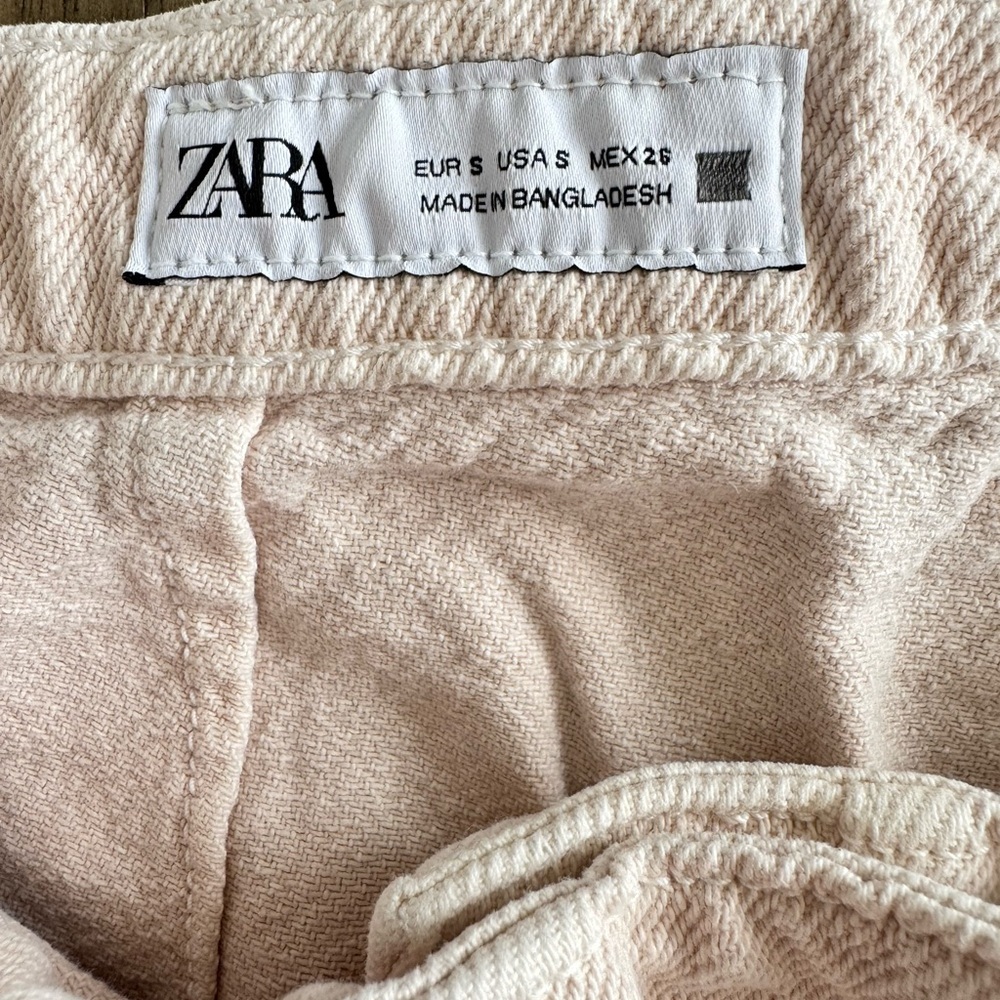 Zara blush pink Textured Skirt/short 100% Cotton - Picture 7 of 8